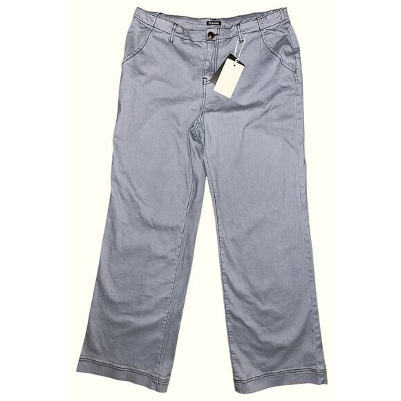 NWT Flamingo Cotton Stretch Mid-Rise Gray Pants Women's Large 32X31 - Picture 1 of 7